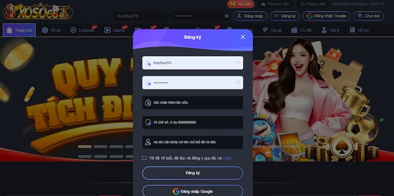 Trang chủ 47 Thủ tục đăng ký tài khoản cược XOSO66